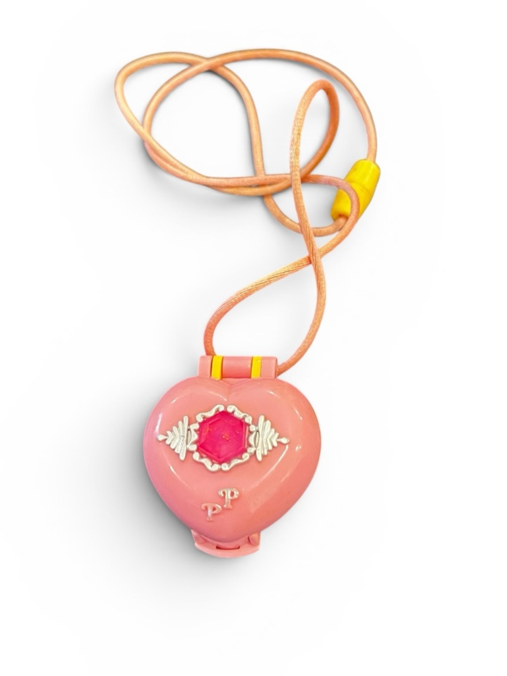 Polly Pocket Pretty Present Locket Pink Heart Necklace 1992 Gem 90s vintage